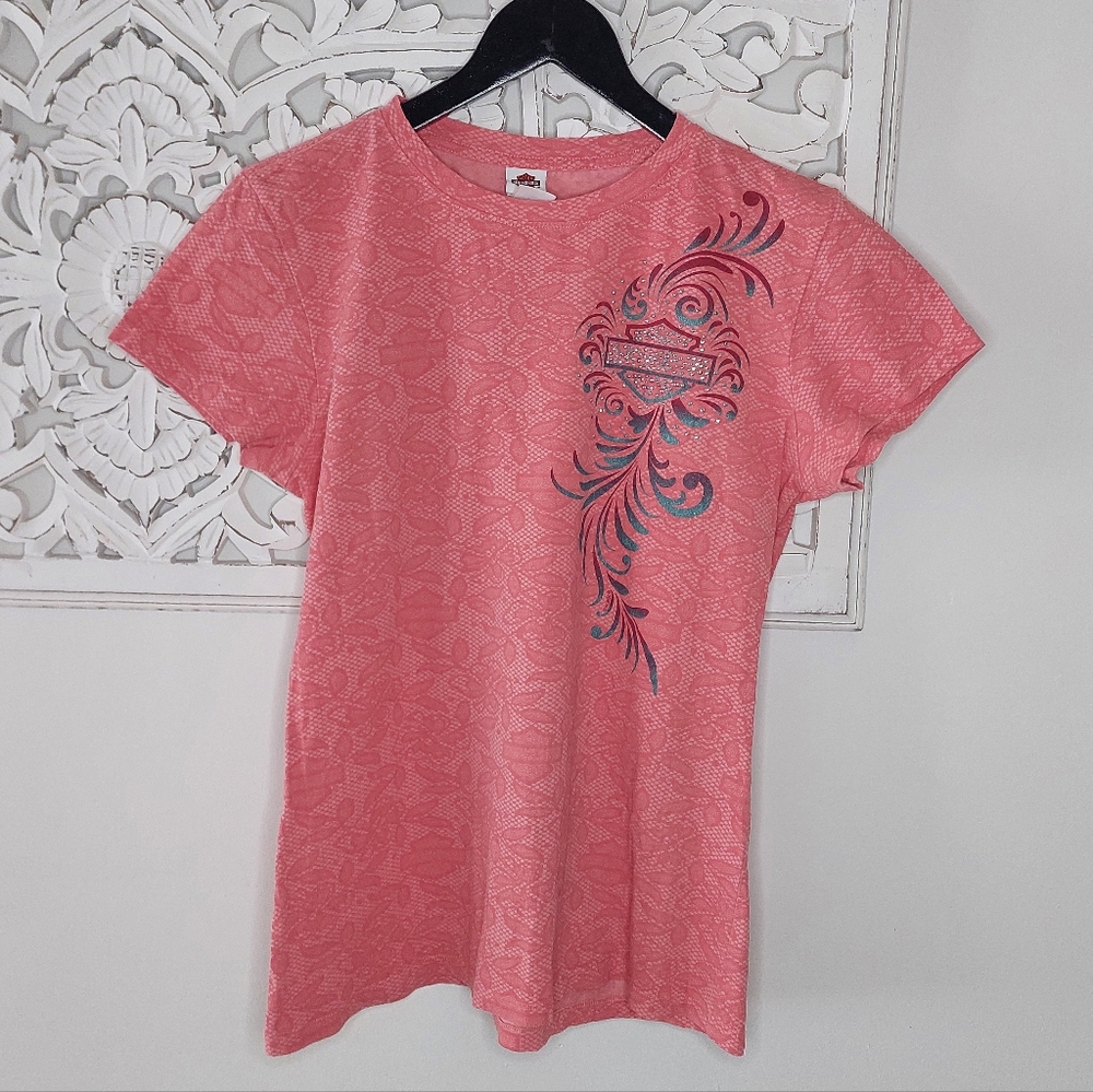 Vintage Harley Davidson Orlando FL Rhinestone T Shirt XL RK Stratman Made in USA